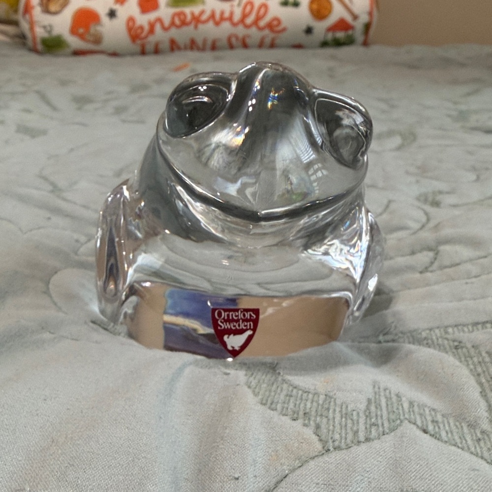 Vintage Clear Crystal Frog Figurine from Orrefors Sweden